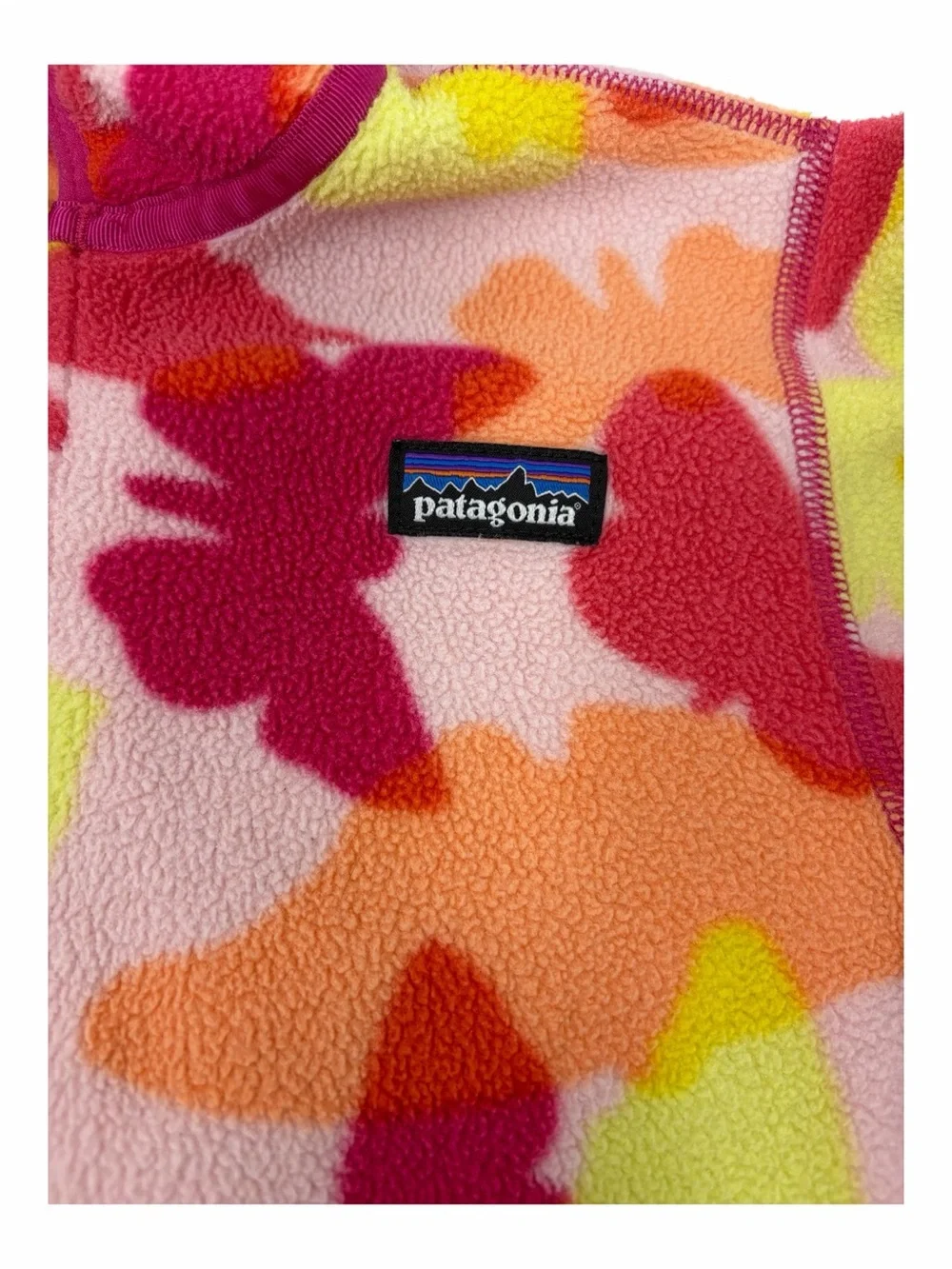 Patagonia Butterfly Print Synchilla Fleece Jacket Hood Size 5T Toddler Full Zip